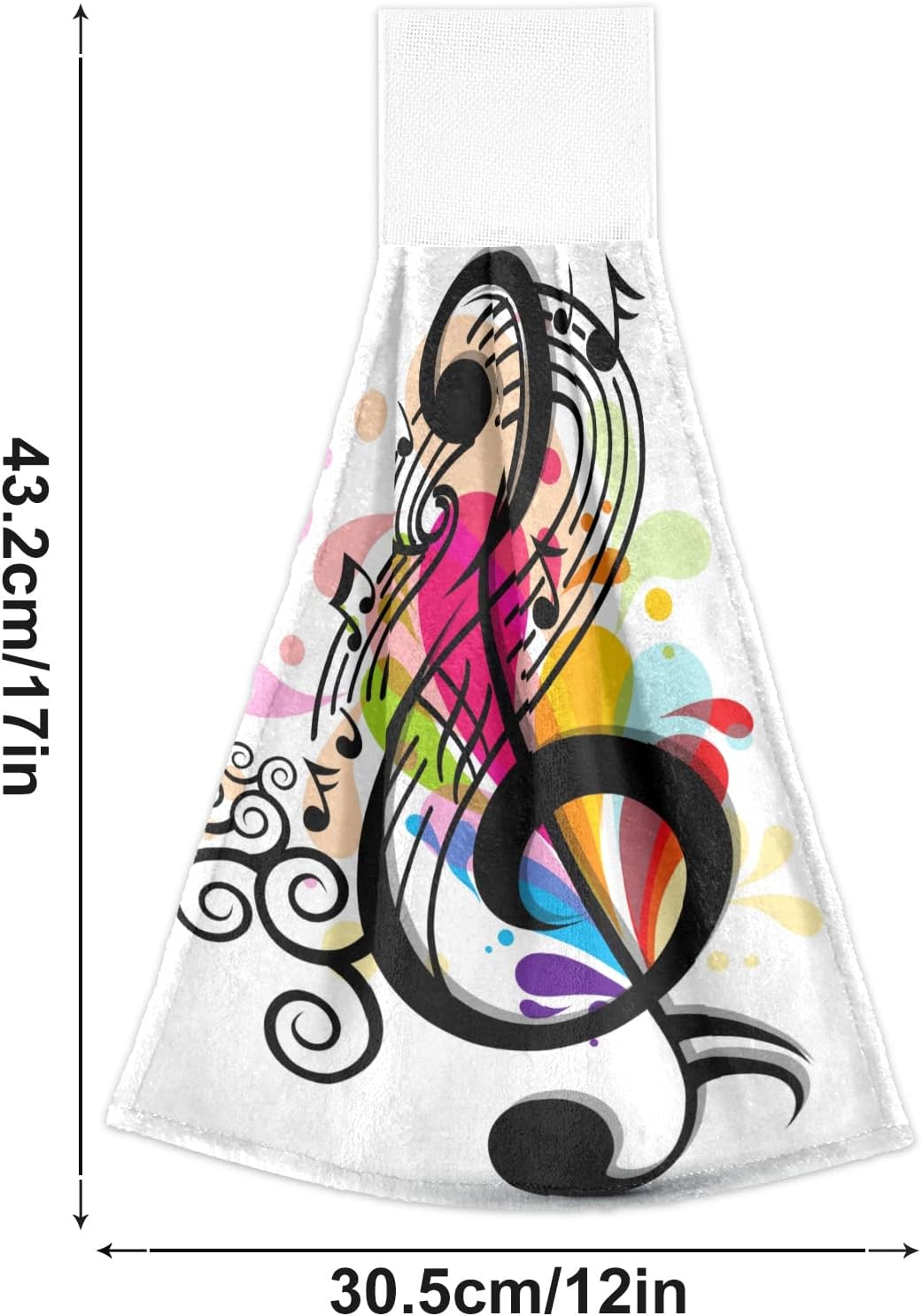 Kcldeci Musical Note Hand Towels 2 Pack Ultra Soft Absorbent