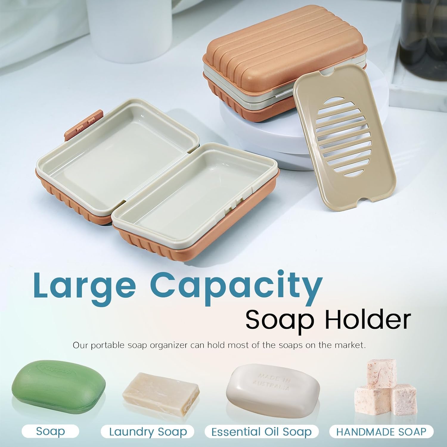 ASTIMESA 3 Pack Travel Soap Holder Box with Lid