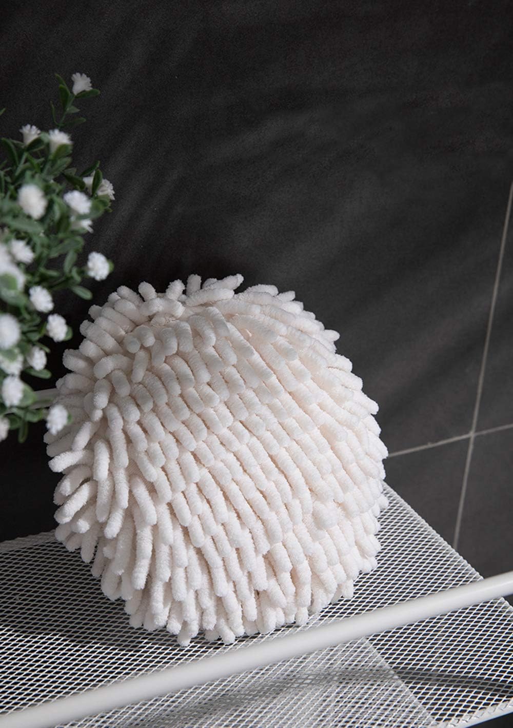Soft Absorbent Chenille Hand Towels Set of Two
