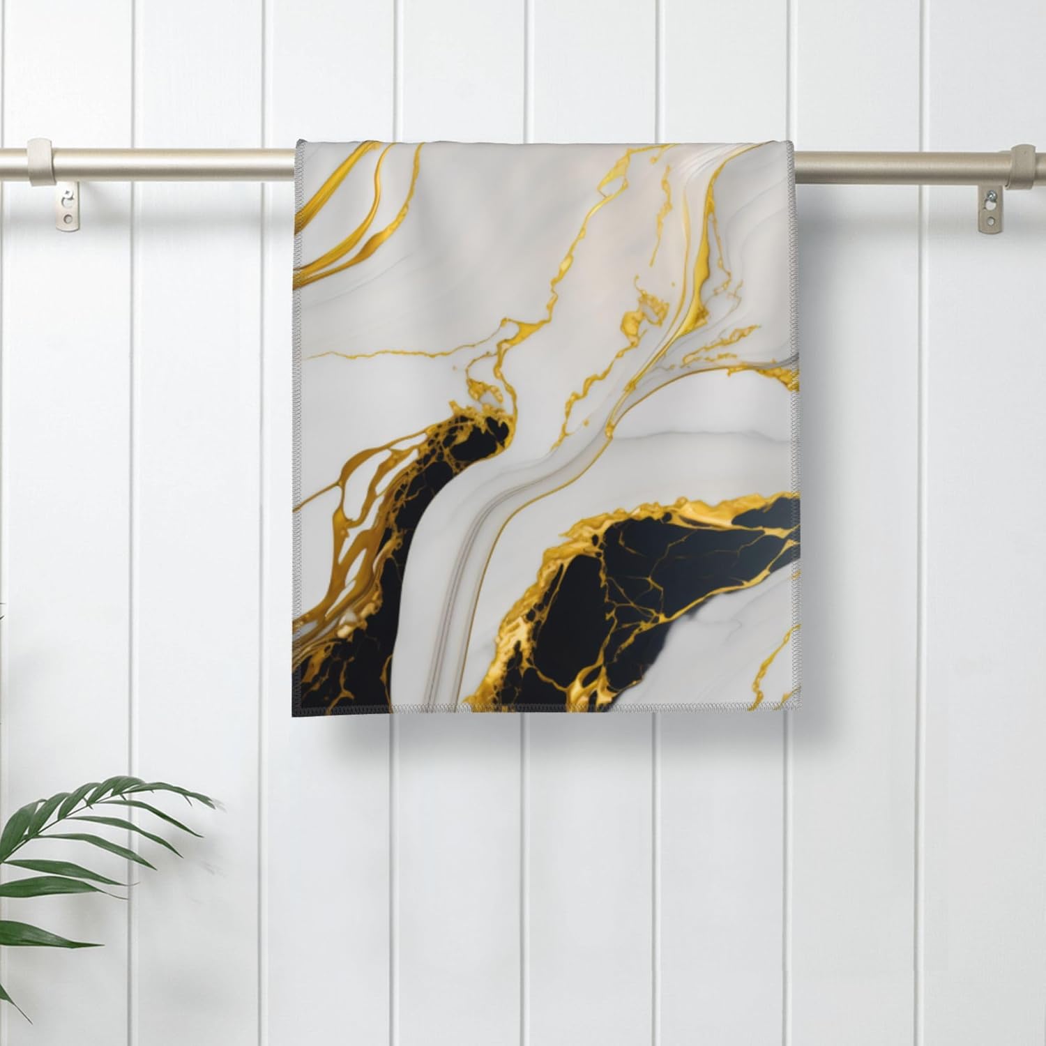 Bapcoku White Marble Hand Towels Set of 2