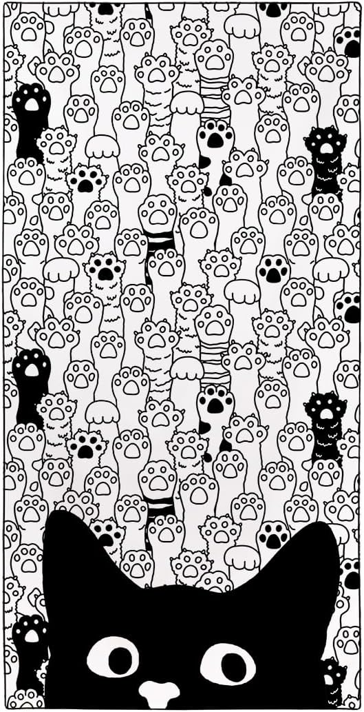 Cute Cat Paw Beach Towel for Adults and Kids 1