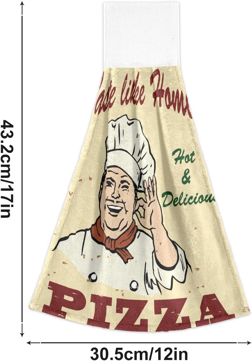 Kcldeci Vintage Pizza Hand Towels 2 Pack