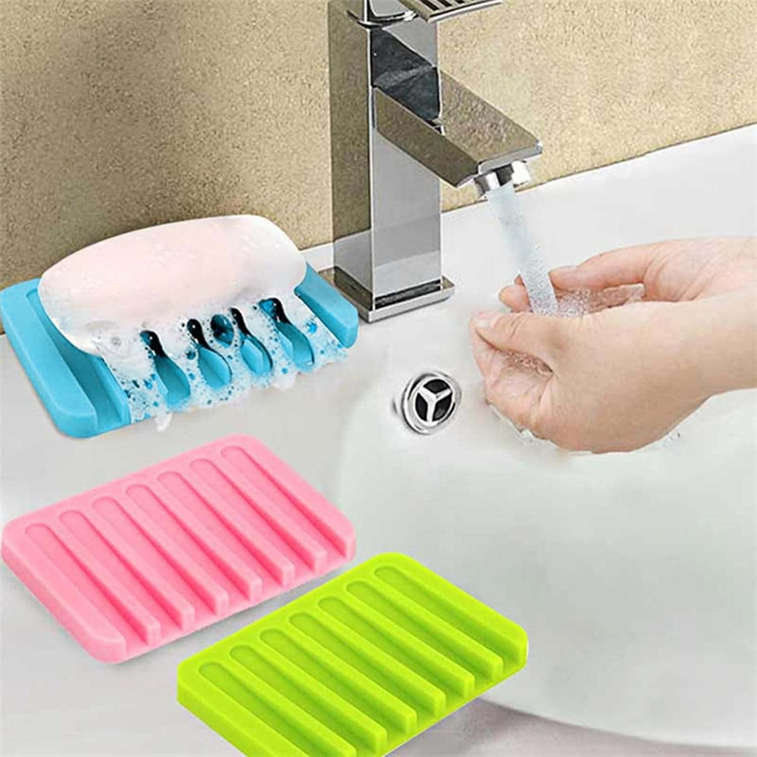 Self-Draining Soap Holder for Home Hotel Bathroom Kitchen