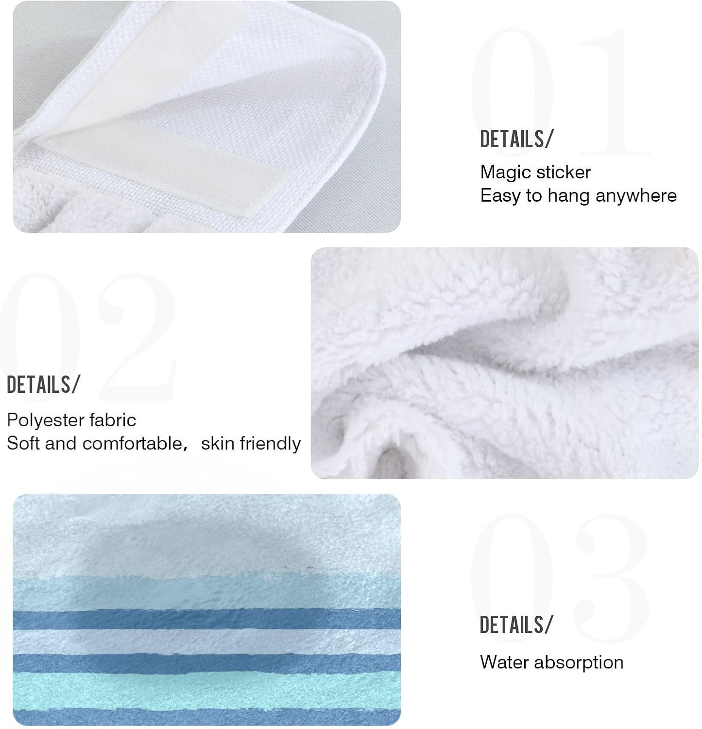 GuoChe Set of 2 Hand Towels for Kids Bathroom