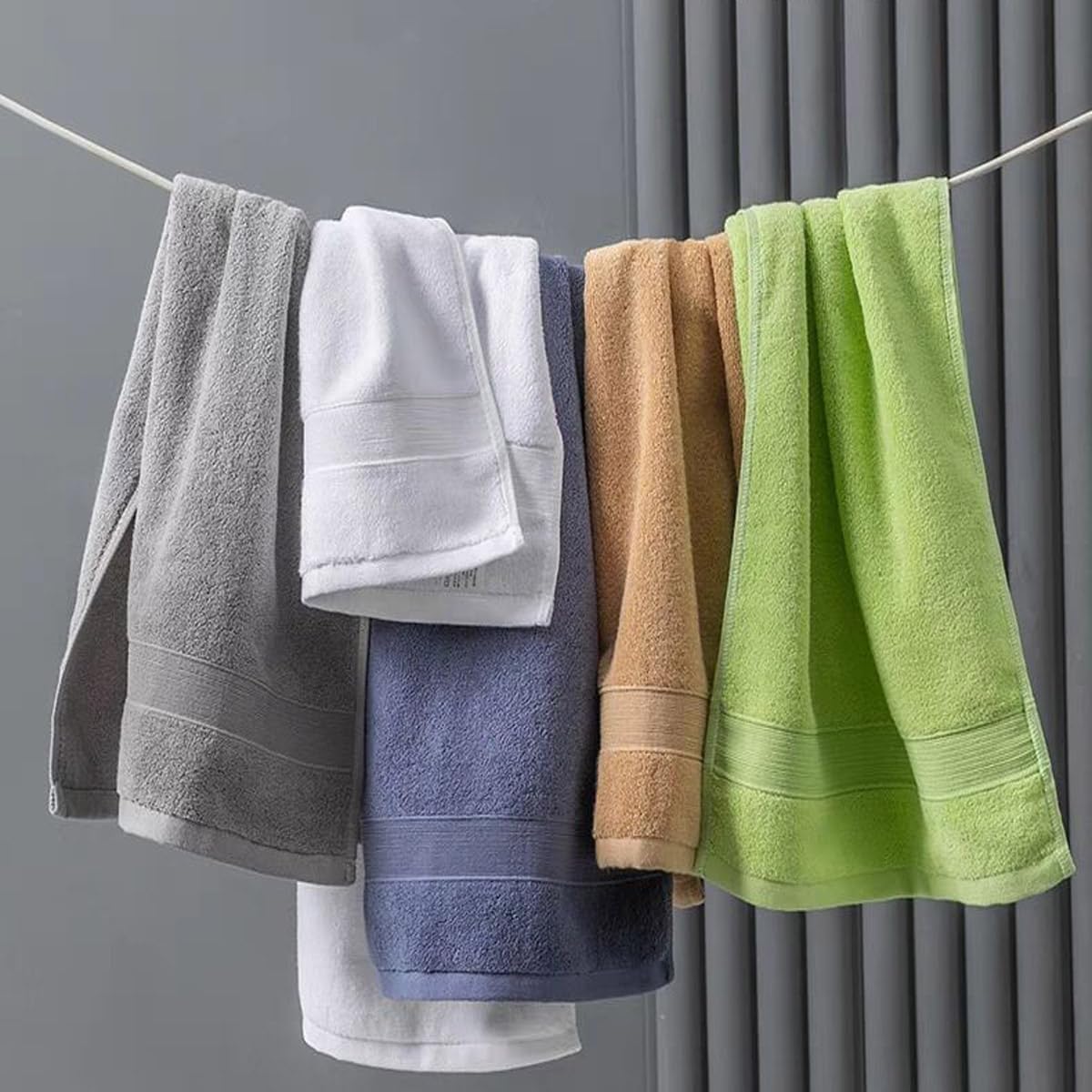JININQ 2 Piece Cotton Hand Towels 134 x 295 Inch Brown