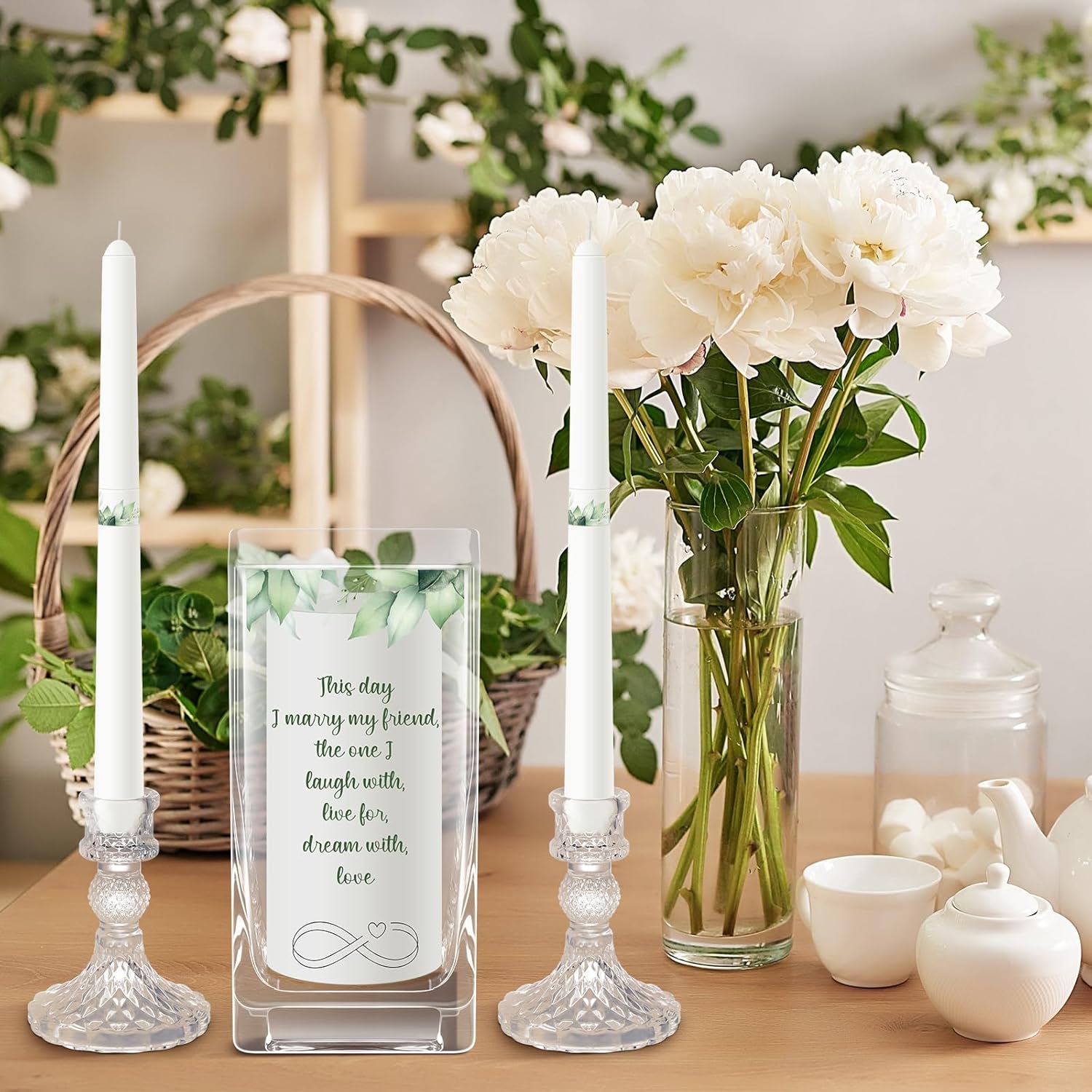 FoldTier Unity Wedding Candles with Holder Set