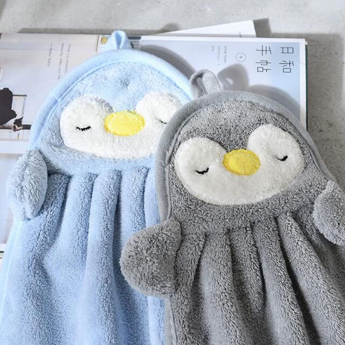 Ewanda 3 Pack Cute Hand Towels with Hanging Loop