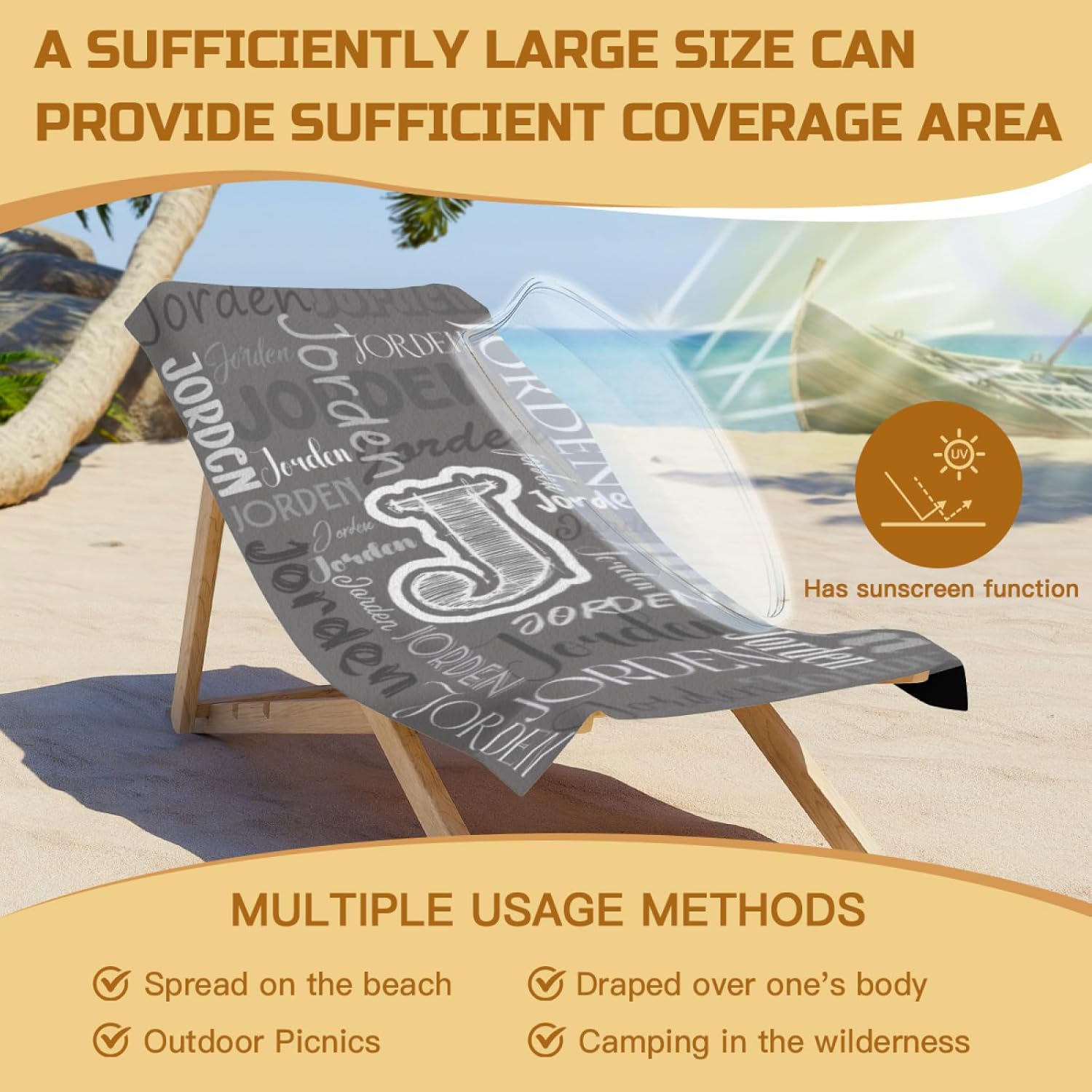 Custom Beach Towels with Names Personalized for Adults