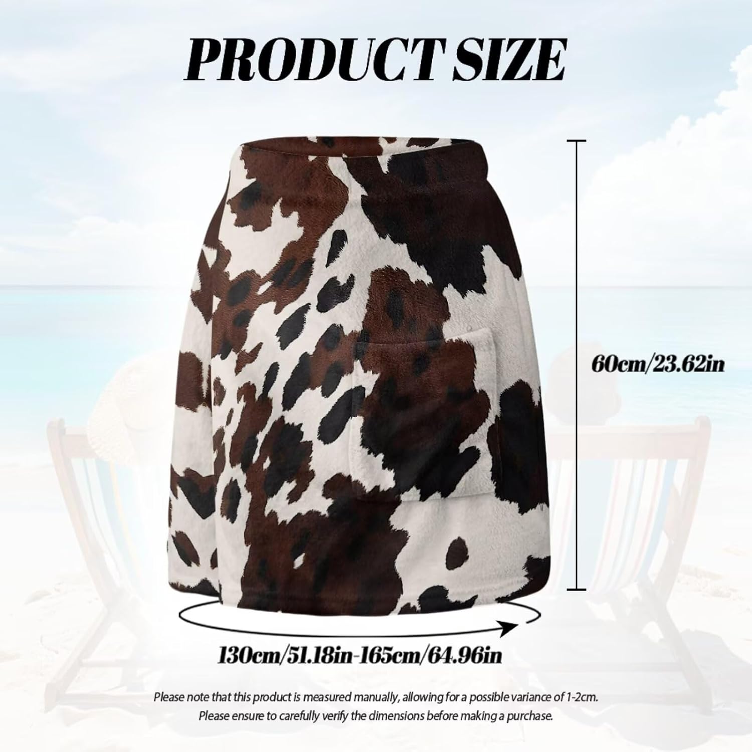 Cow Print Towel Wrap for Men Quick Dry Microfiber Spa Sauna Wrap