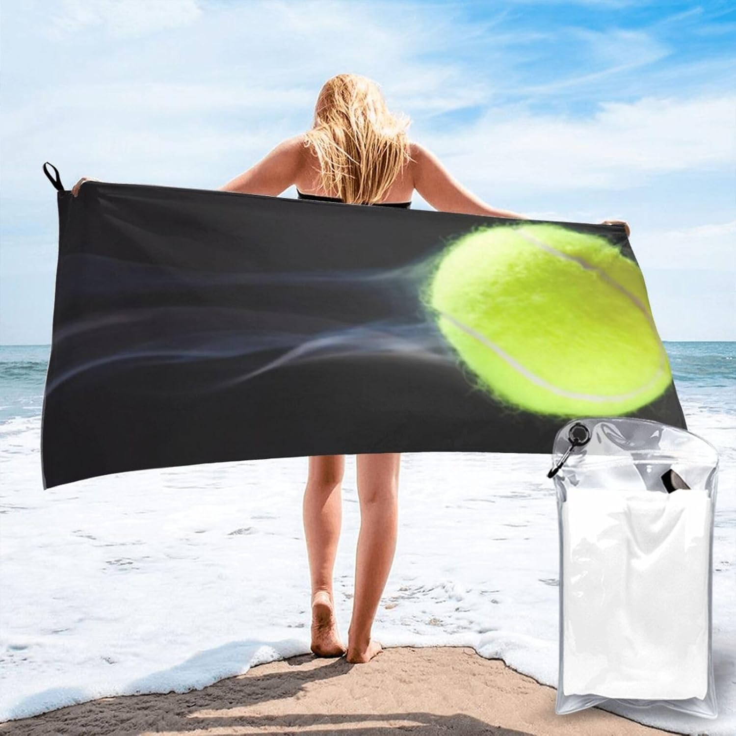 Tengyuntong Tennis Beach Towel - Soft Microfiber Absorbent Towel for All Ages