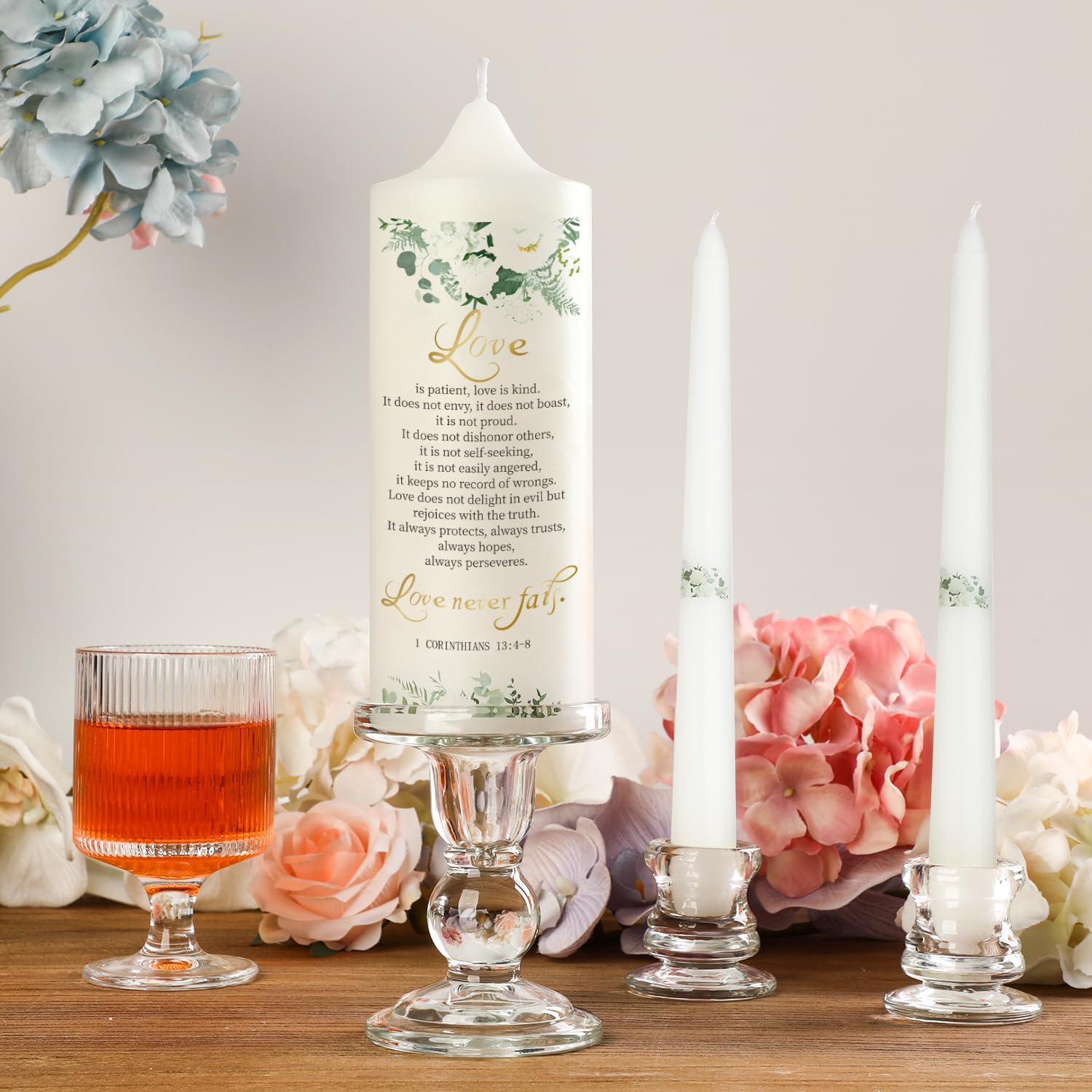Extrogif Unity Wedding Candles Set with Holder