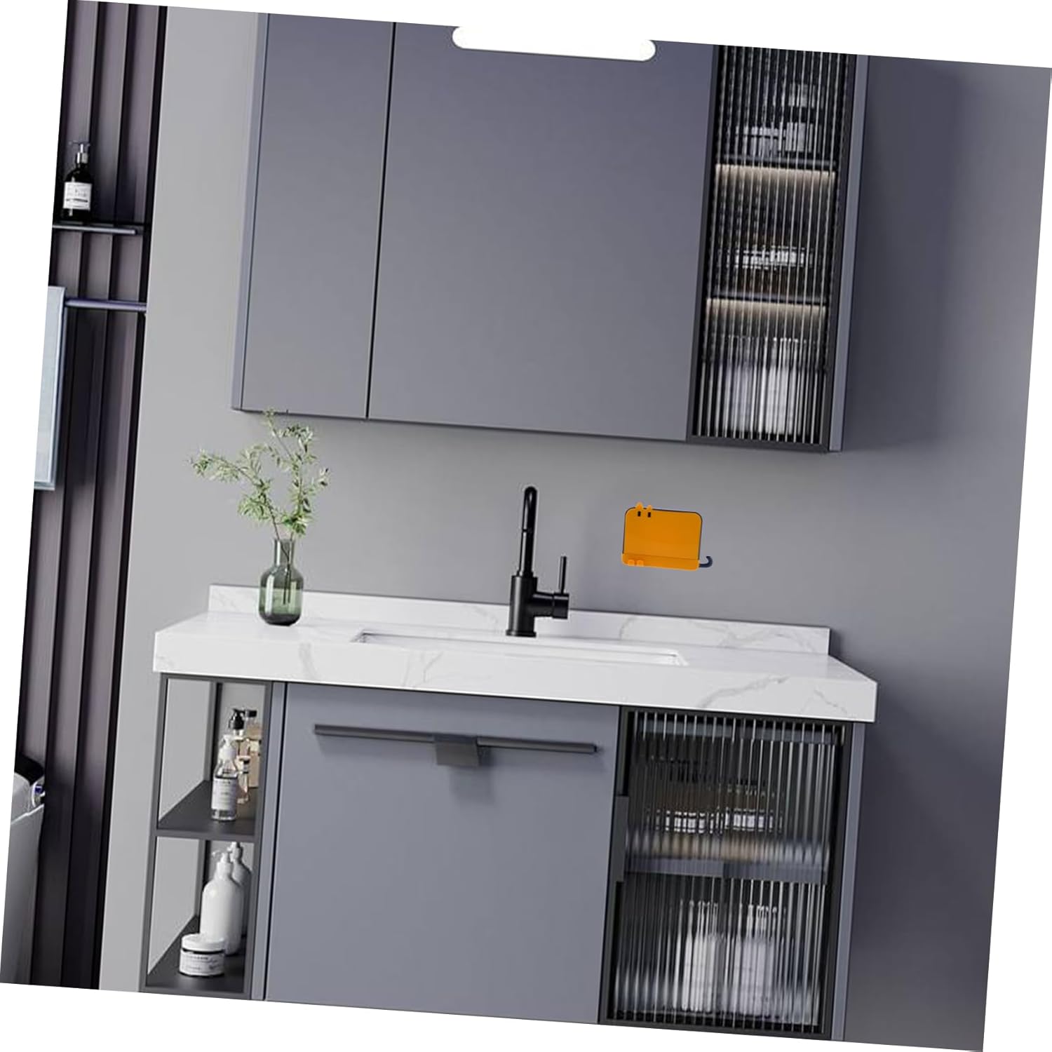 LIFKOME Wall Mounted Soap Dish with Lid Hook Holder