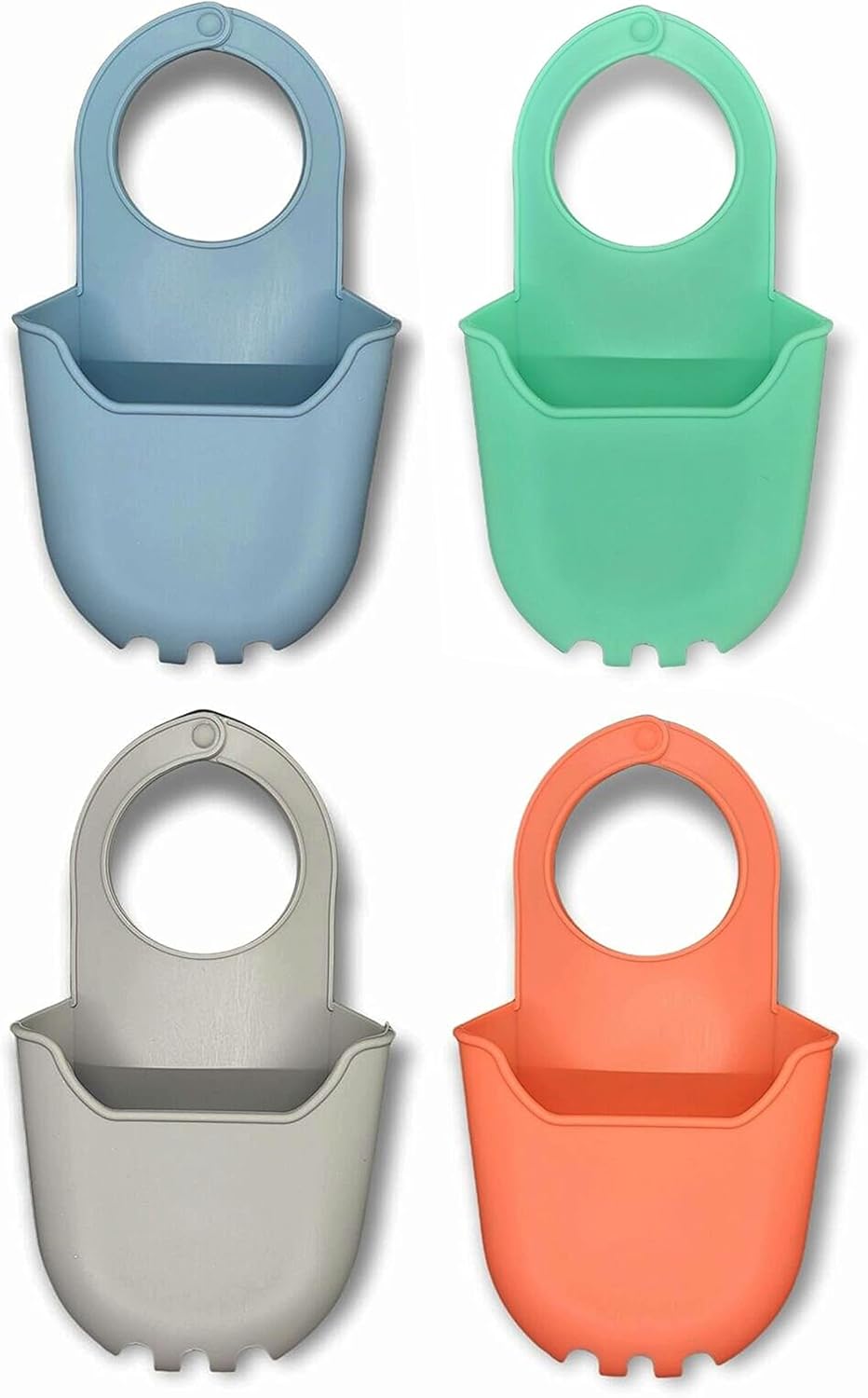 4 Sink Caddy Silicone Soap Holder Basket for Kitchen Bath Shower
