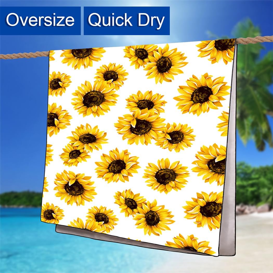 Rstick Sunflower Beach Towel 36x72 Quick Dry Sand-Free 1