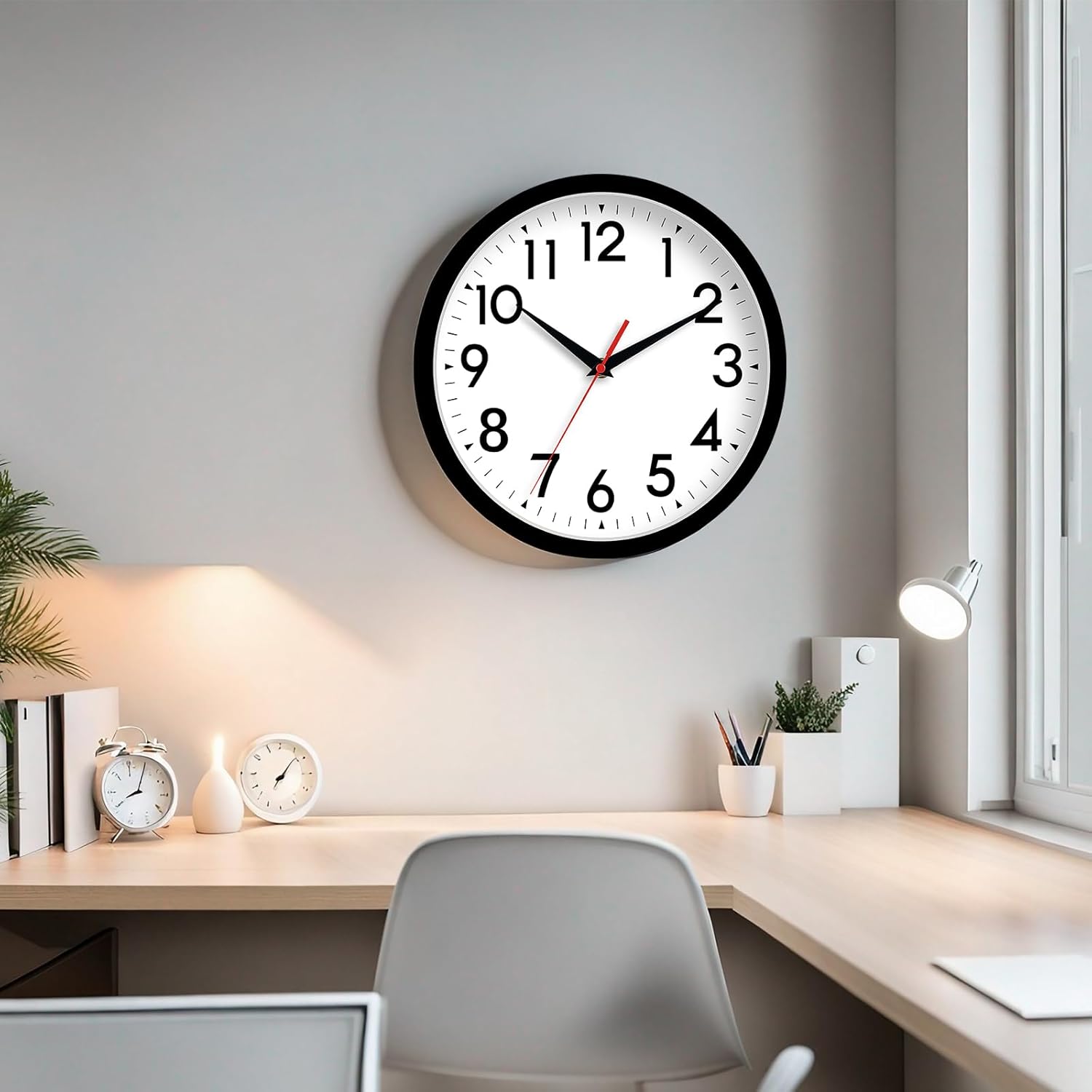DAXSMY 8 Inch Silent Analog Wall Clock