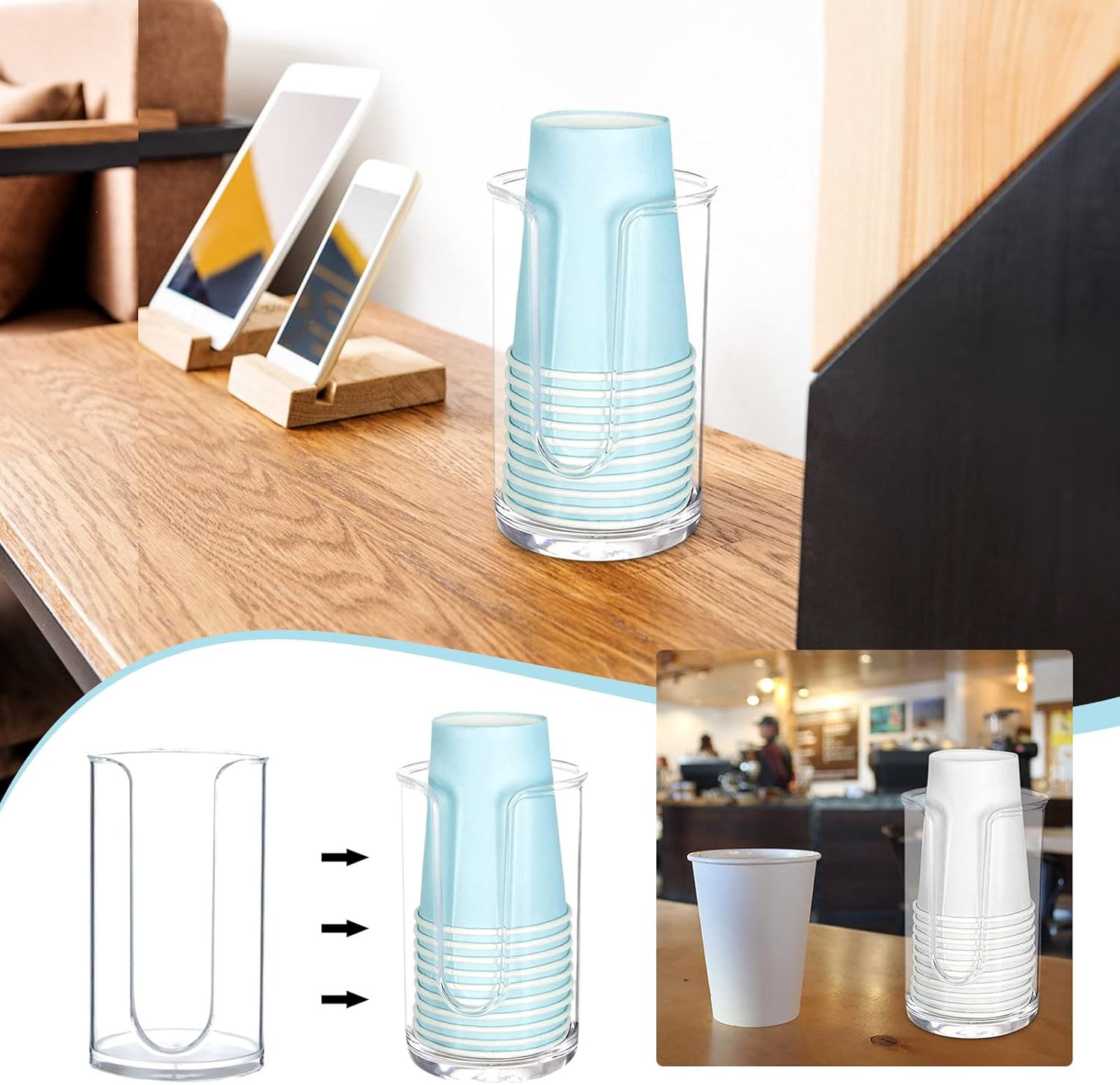 Amaping Bathroom Cup Dispenser with 14 Blue Cups