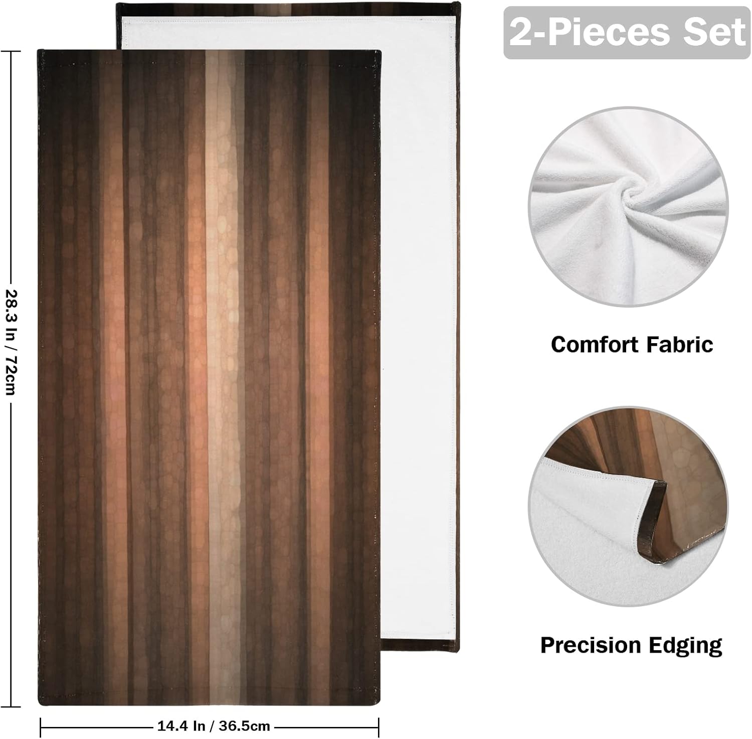 AIYOOLER Hand Towels Set of 2 Brown Earth Orange Design