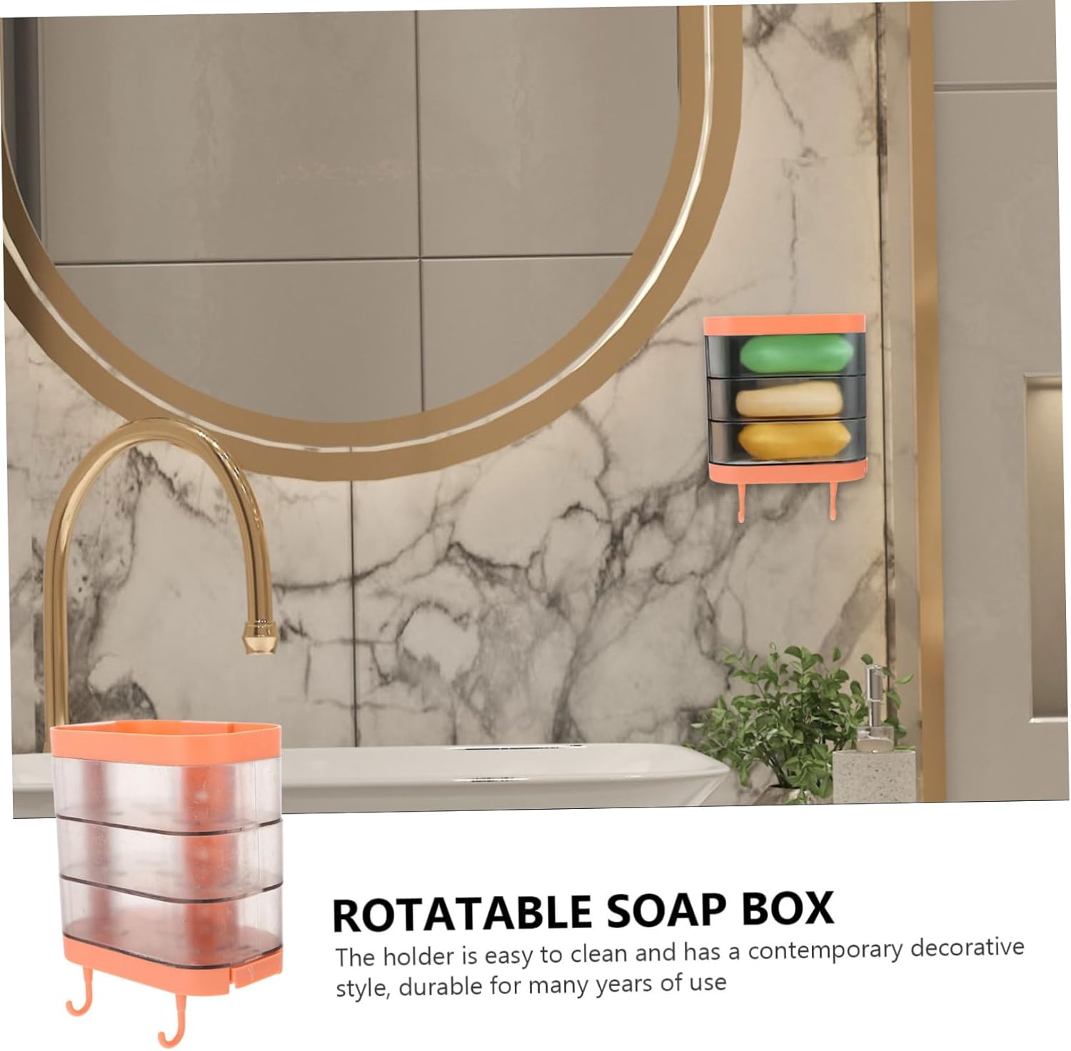 Cabilock Rotating Wall-Mounted Soap Dish for Bathroom