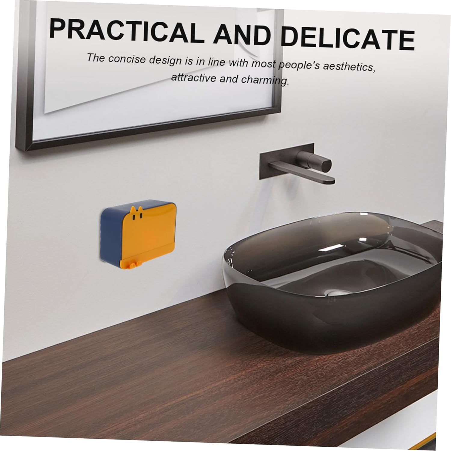 LIFKOME Wall Mounted Soap Dish with Lid Hook Holder