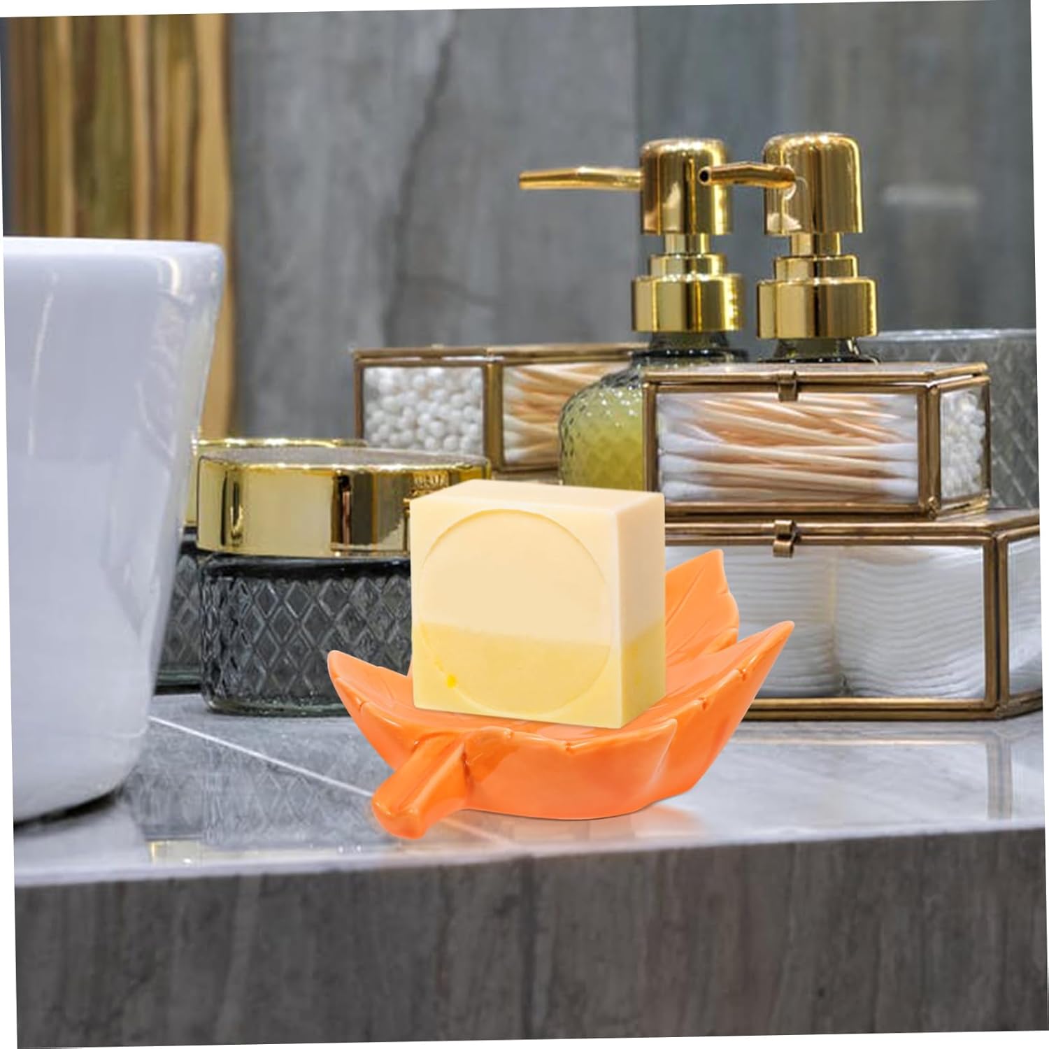Ciieeo Leaf Shape Soap Dish Ceramic Maple Elegant Holder