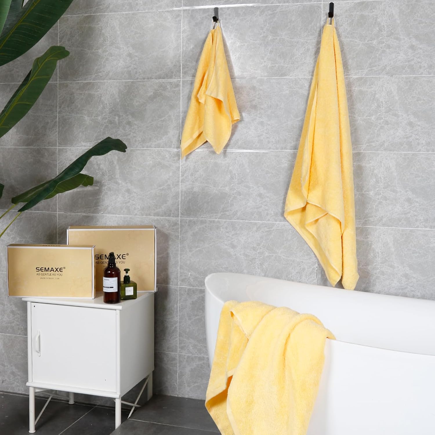 SEMAXE 6-Piece Bathroom Towel Set - Ultra Soft 100 Cotton
