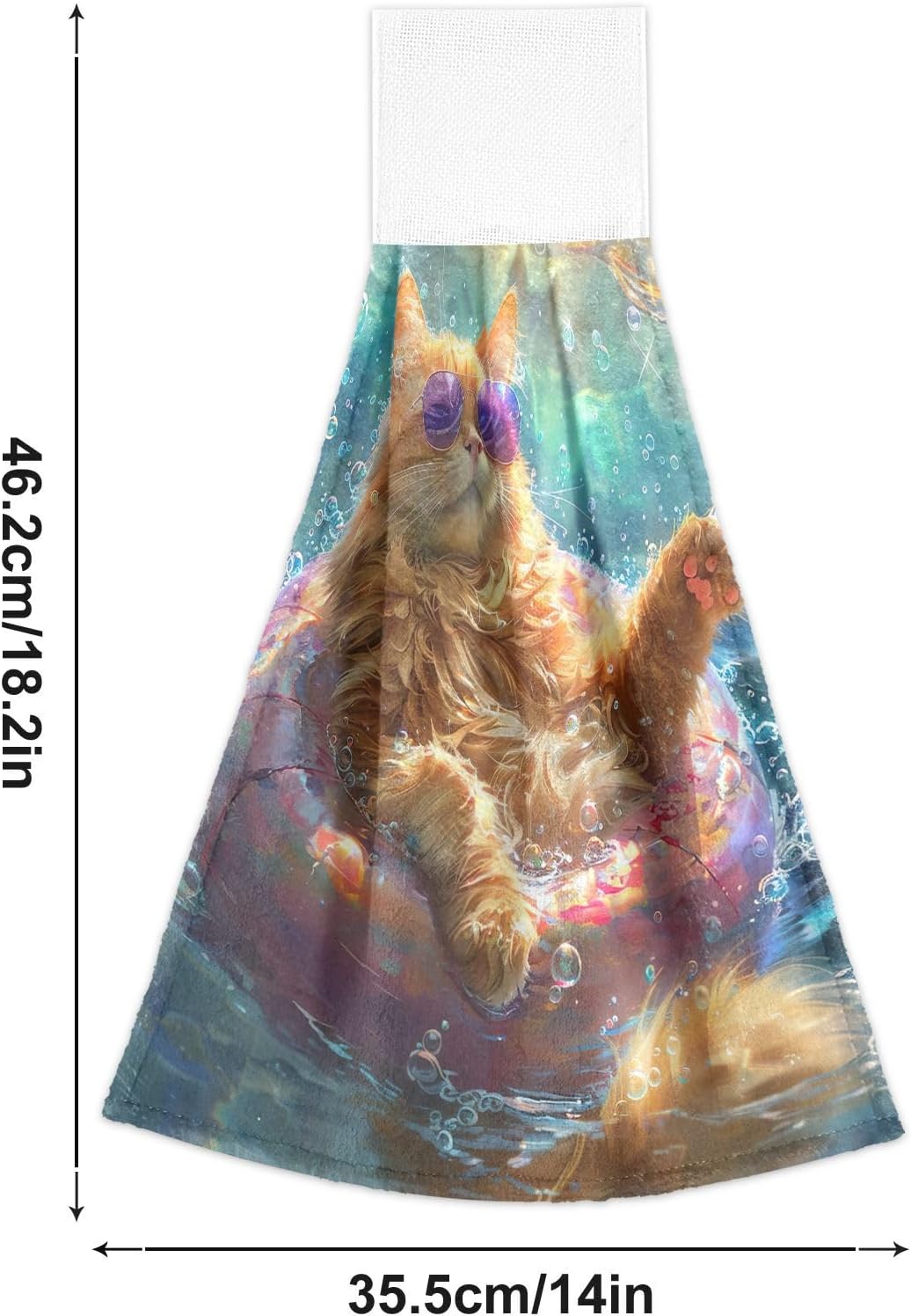 RPLIFE Cat Lounges Hand Towels 2 Pack Soft Bathroom Towels with Hanging Loops