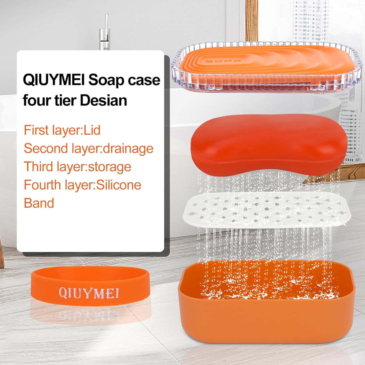 QIUYMEI Soap Holder - Leak Proof Travel Soap Container with Lid