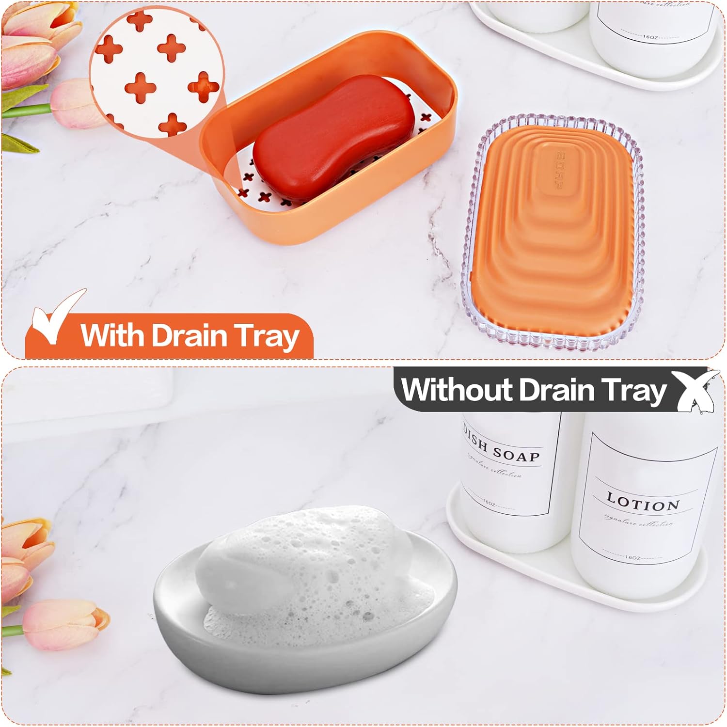 QIUYMEI Soap Holder - Leak Proof Travel Soap Container with Lid