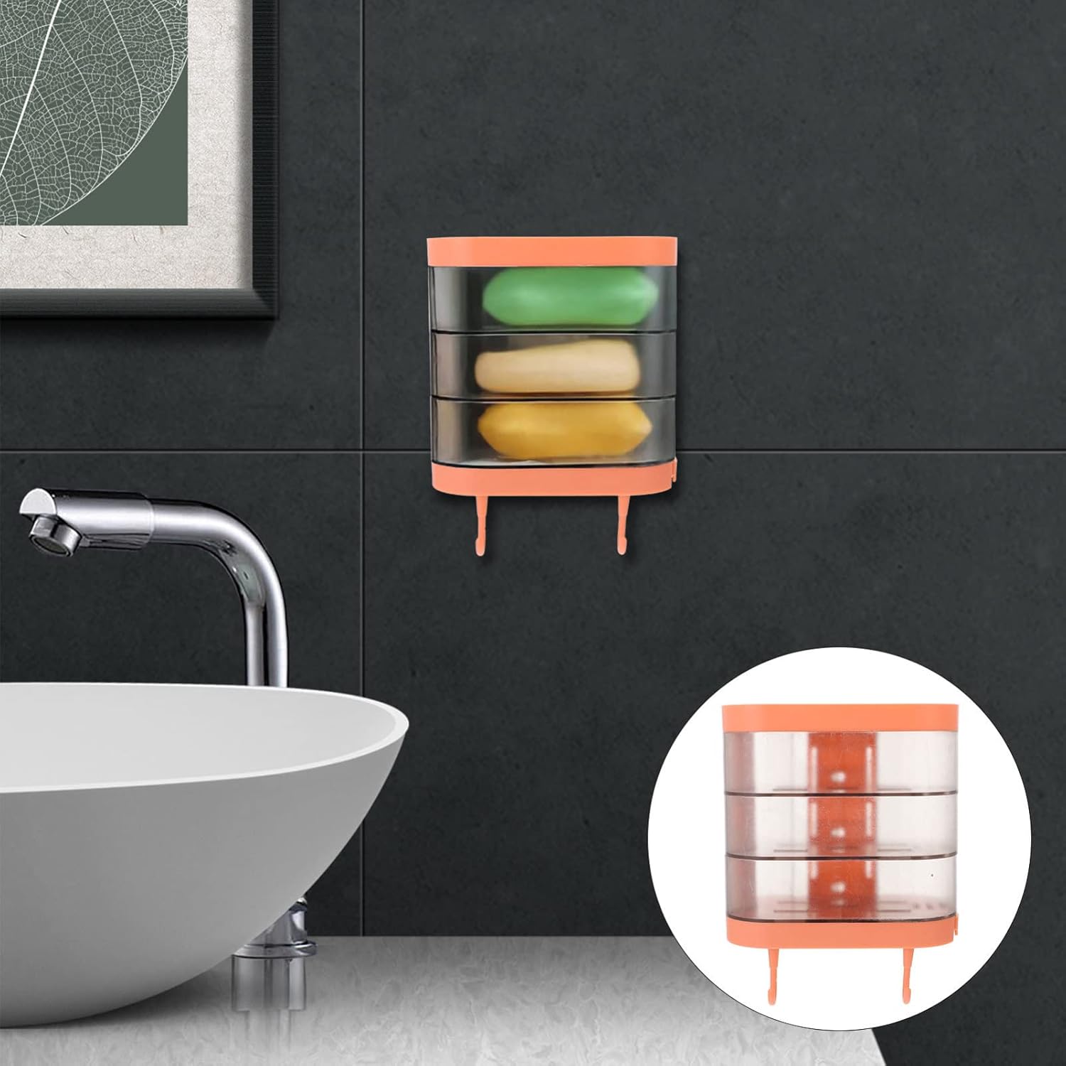 FOMIYES Plastic Chic Wall-Mounted Soap Box Drainer