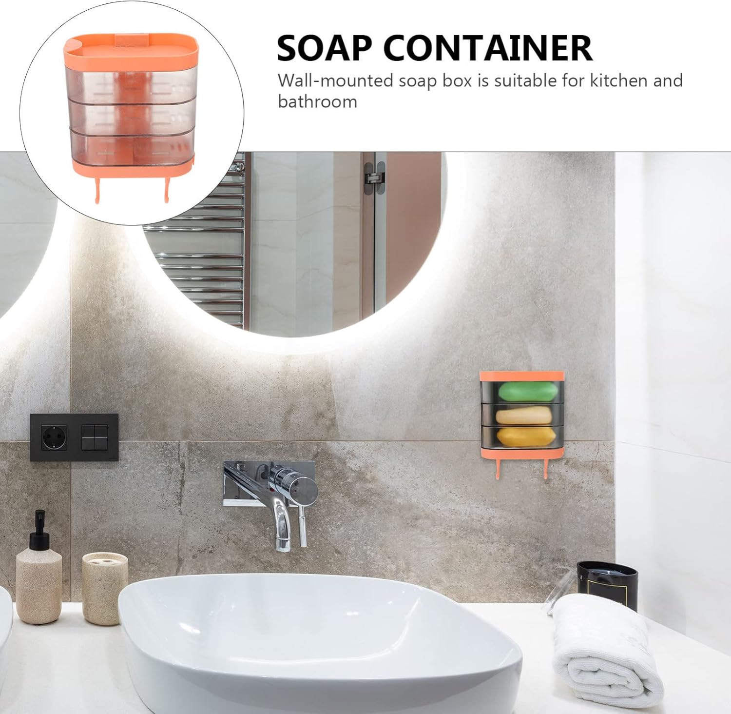 FOMIYES Plastic Chic Wall-Mounted Soap Box Drainer