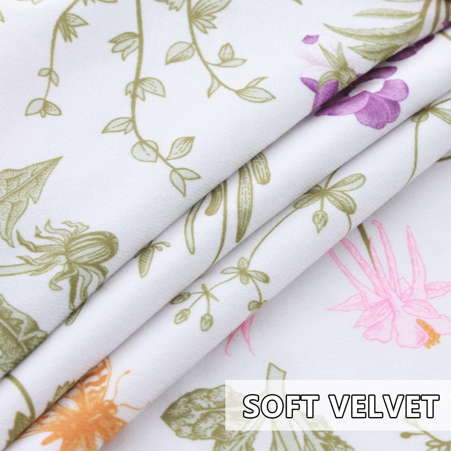 Hyha Floral Pattern Velvet Pillow Covers Set of 2 20x20 Inch