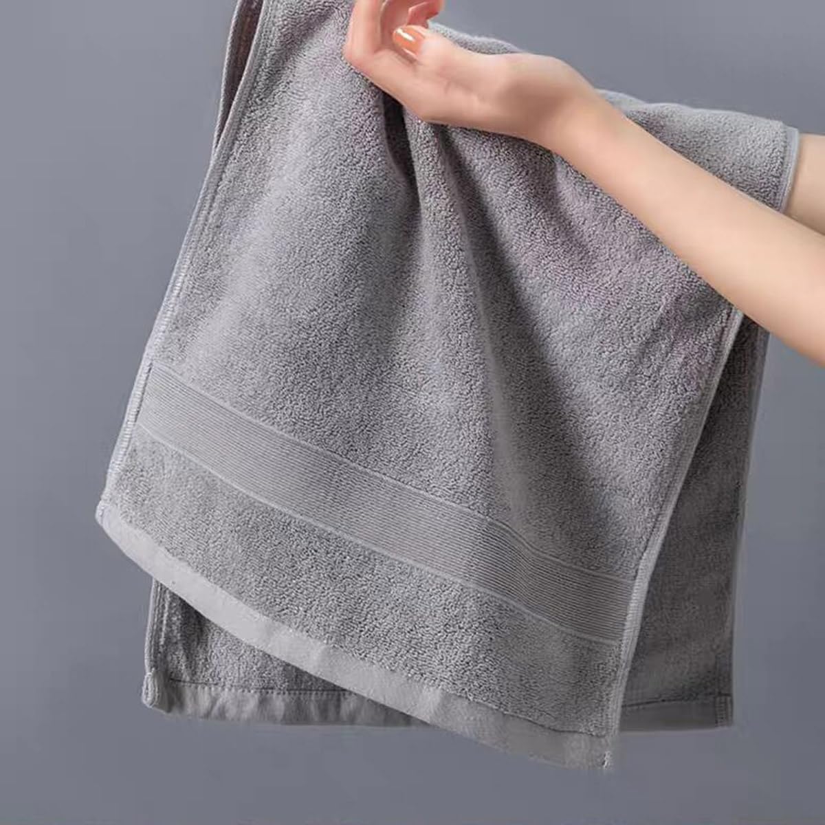 JININQ 2 Piece Cotton Hand Towels 134 x 295 Inch Brown