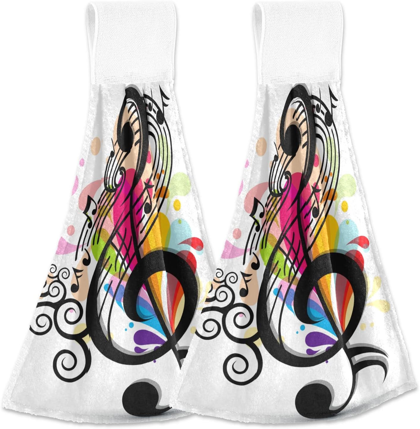 Kcldeci Musical Note Hand Towels 2 Pack Ultra Soft Absorbent