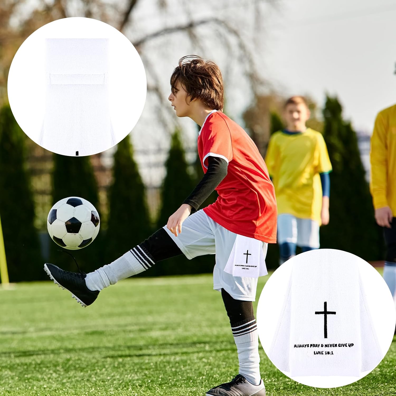 EYNDYN 6 Pcs Football Towel Set with Cross Design