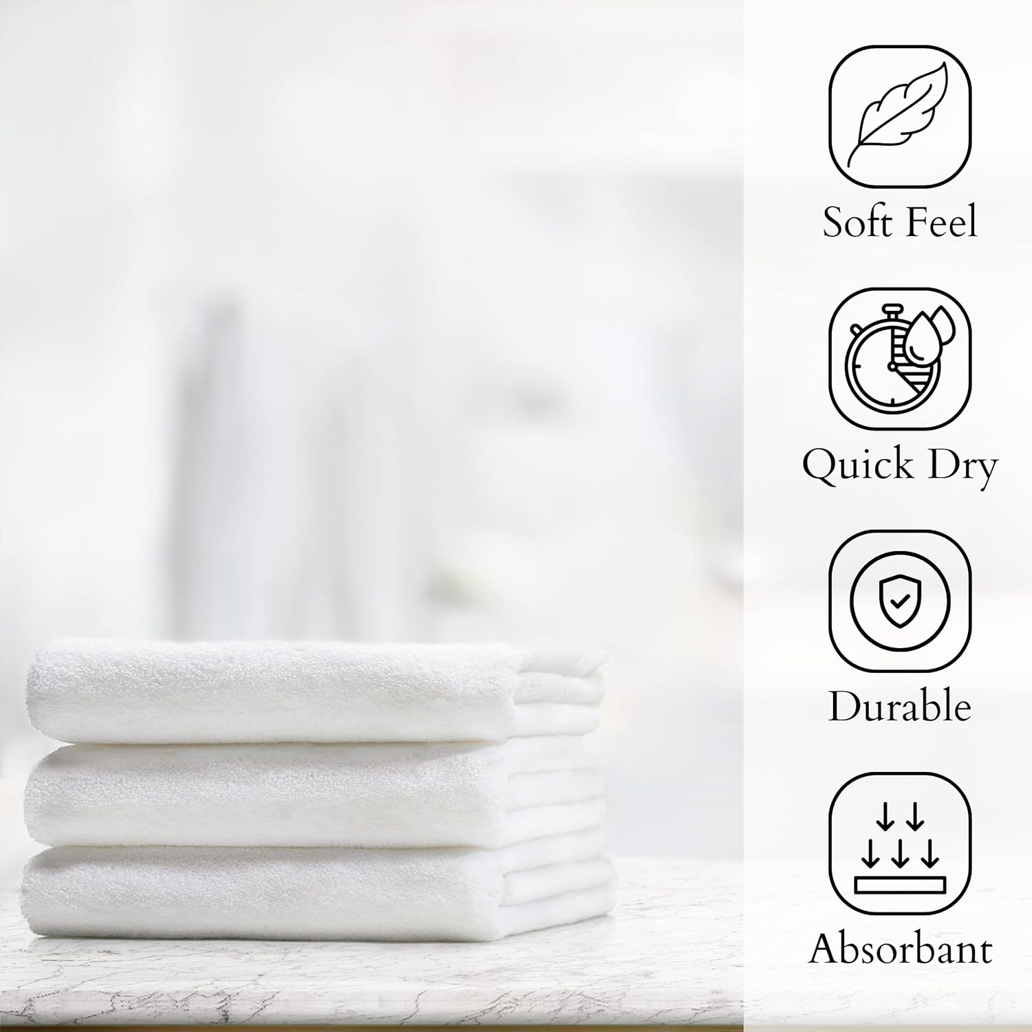 GOLD TEXTILES Premium White Hand Towels 4 Pack 1