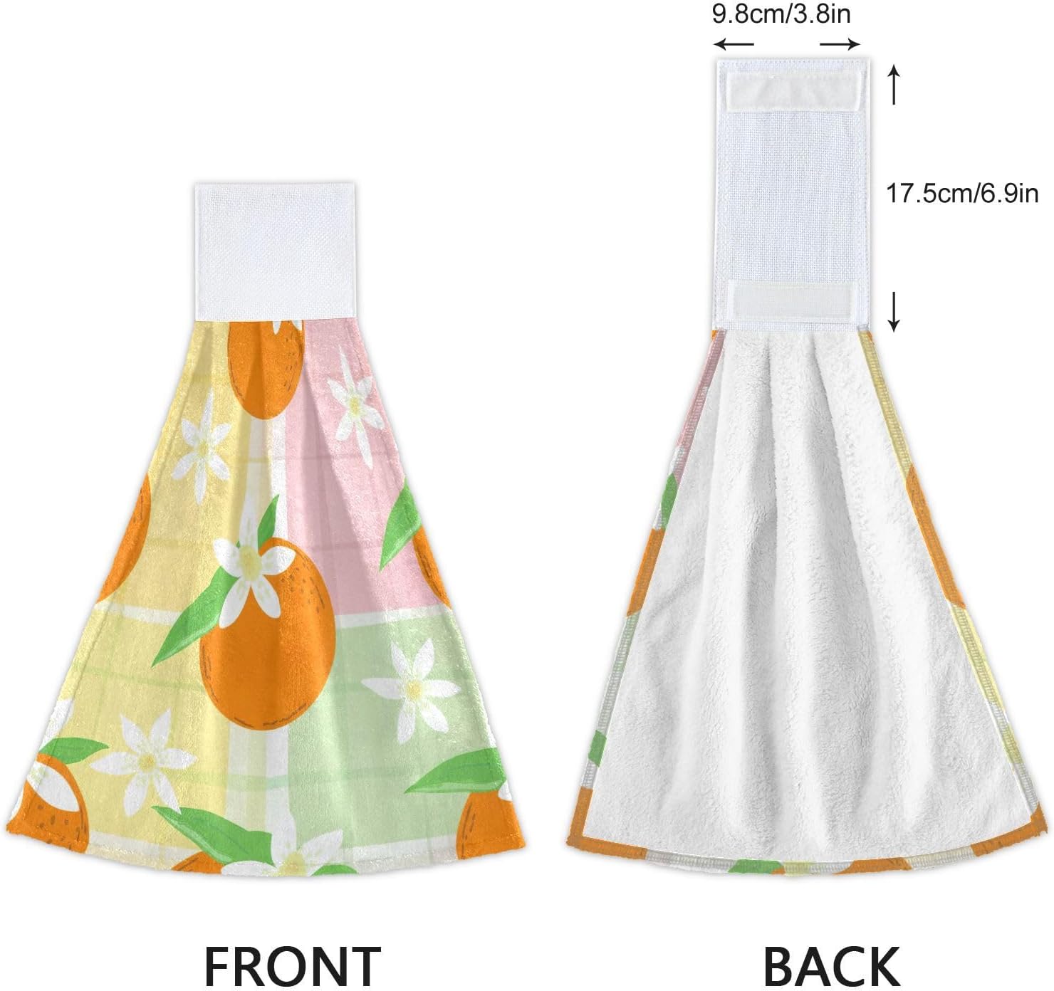 RPLIFE Bath Towels Set of 2 Cute Orange Green Leaves