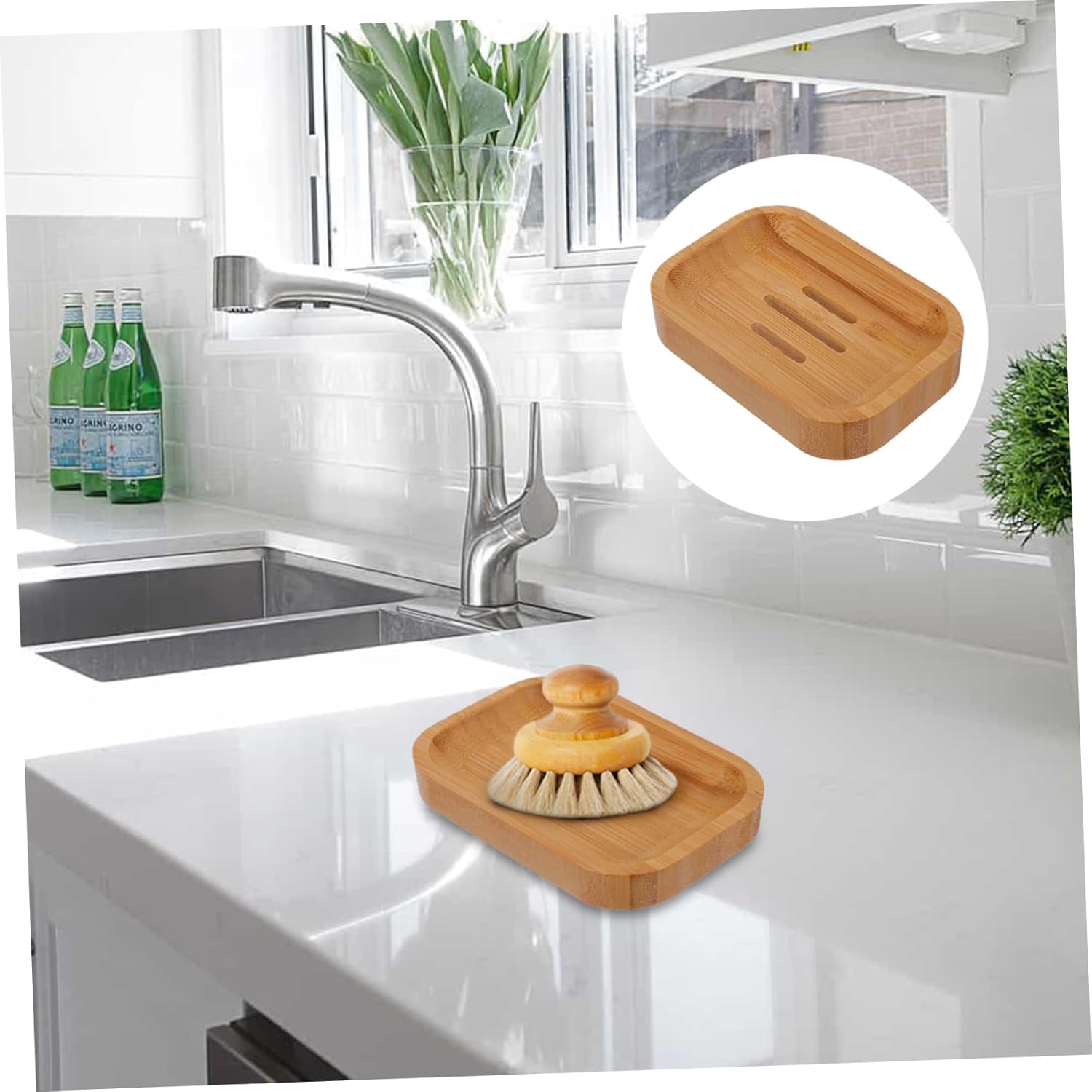 SOLUSTRE 1Pc Soap Dish Holder with Drain