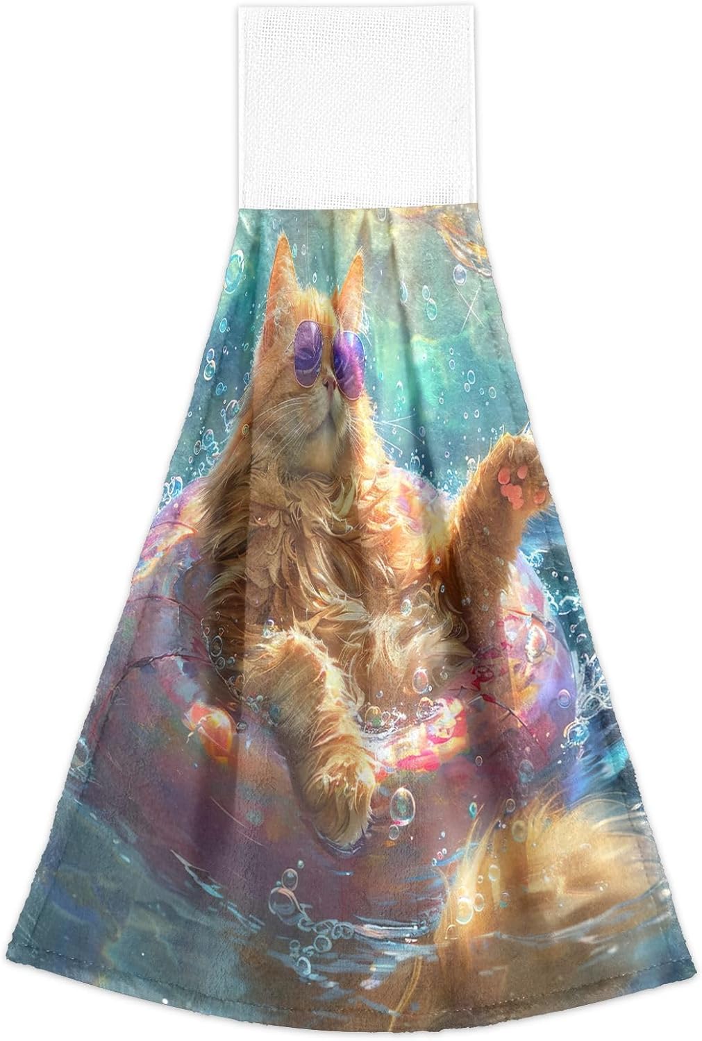 RPLIFE Cat Lounges Hand Towels 2 Pack Soft Bathroom Towels with Hanging Loops