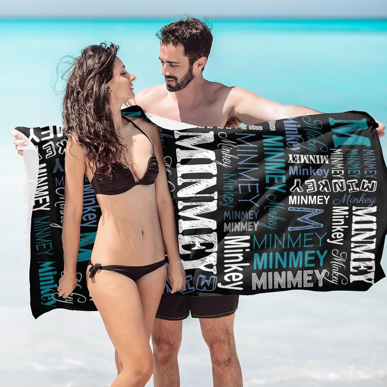 Personalized Beach Towel with Name for Adults Kids