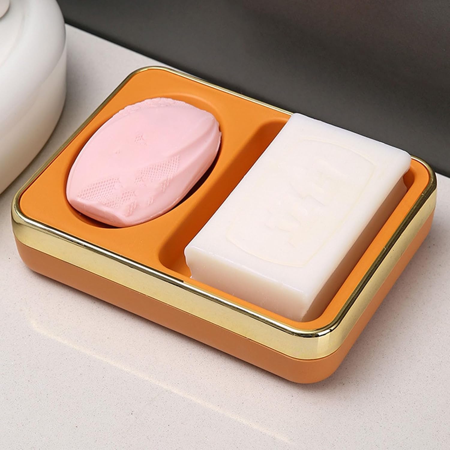 Luxury 2 Compartment Soap Box for Bathroom Travel Camping