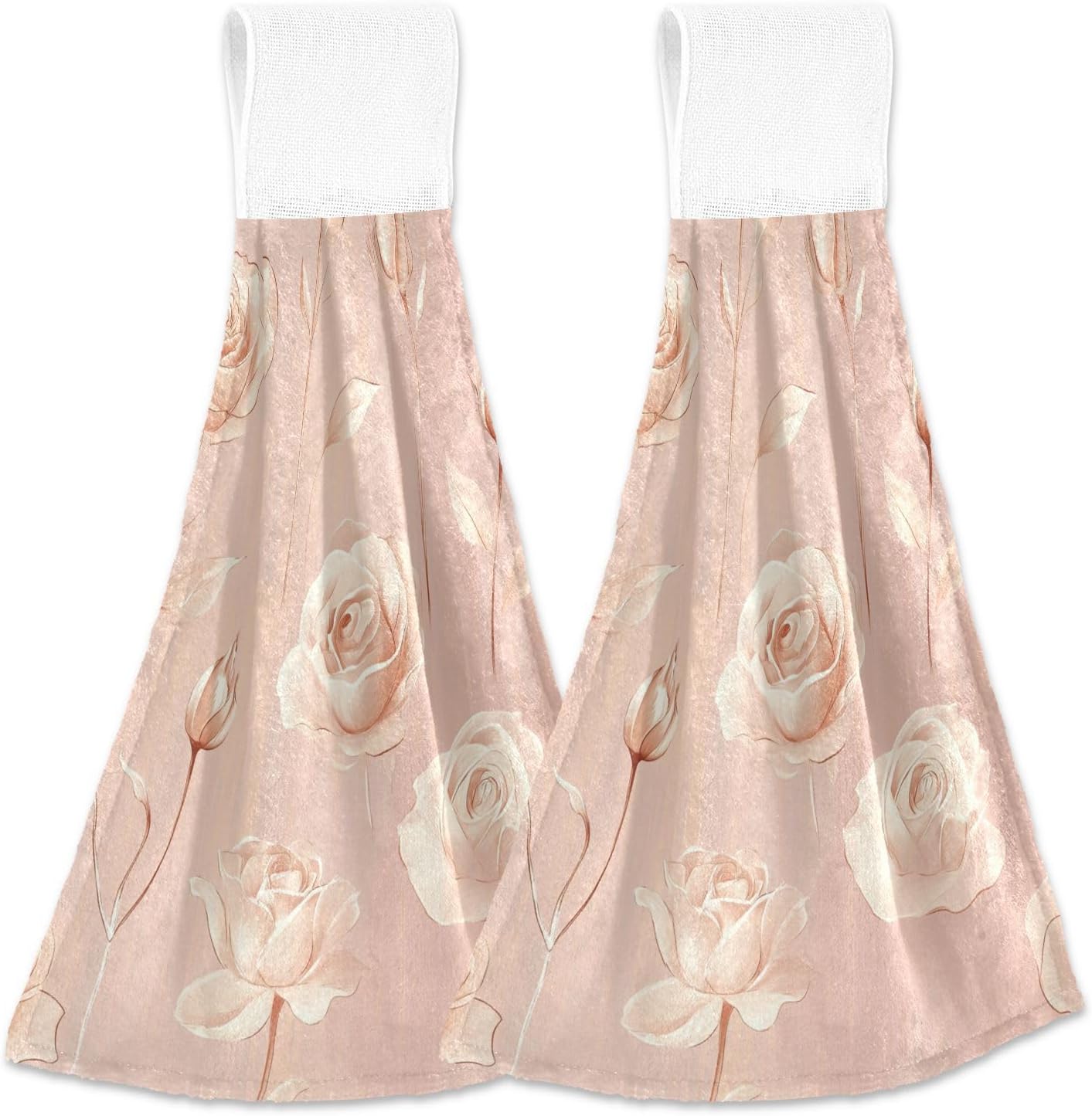 KLL Aesthetic Rose Gold Hand Towels with Hook Loop Set of 2