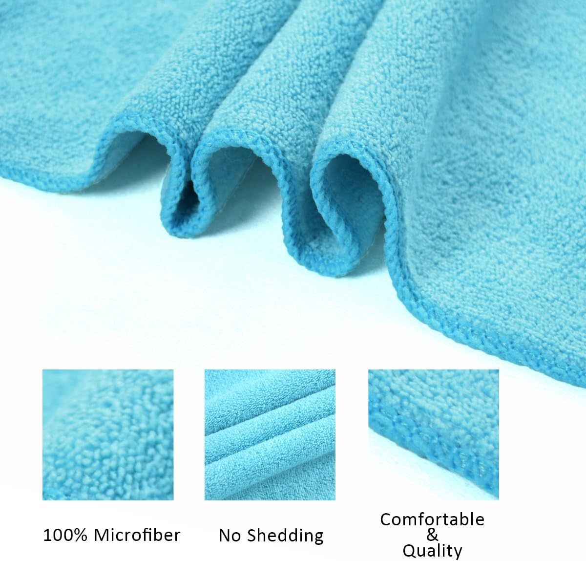 JML Microfiber Towels 6 Pack Large 27x55 Purple Grey Light Blue