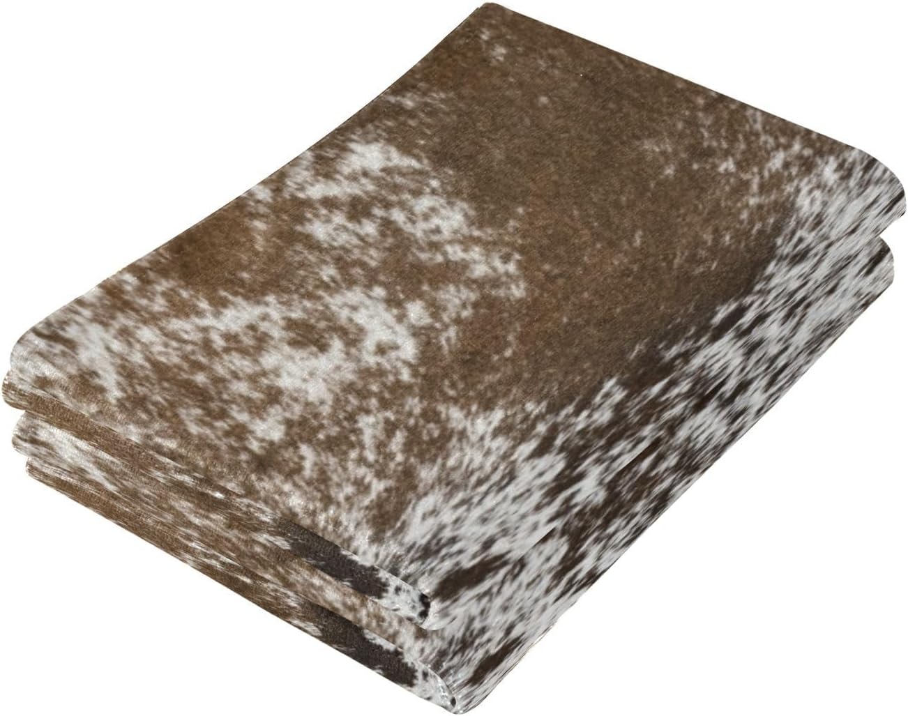 KENADVI Brown Cow Print Hand Towels Set of 2