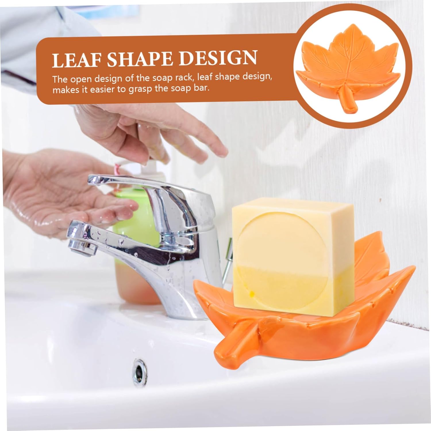 BESTYASH Ceramic Leaf Soap Holder