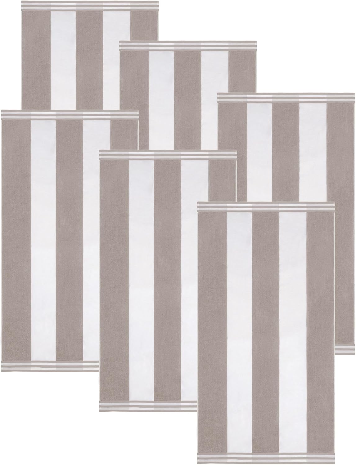 Superior Cotton Striped Beach Towels Set of 6