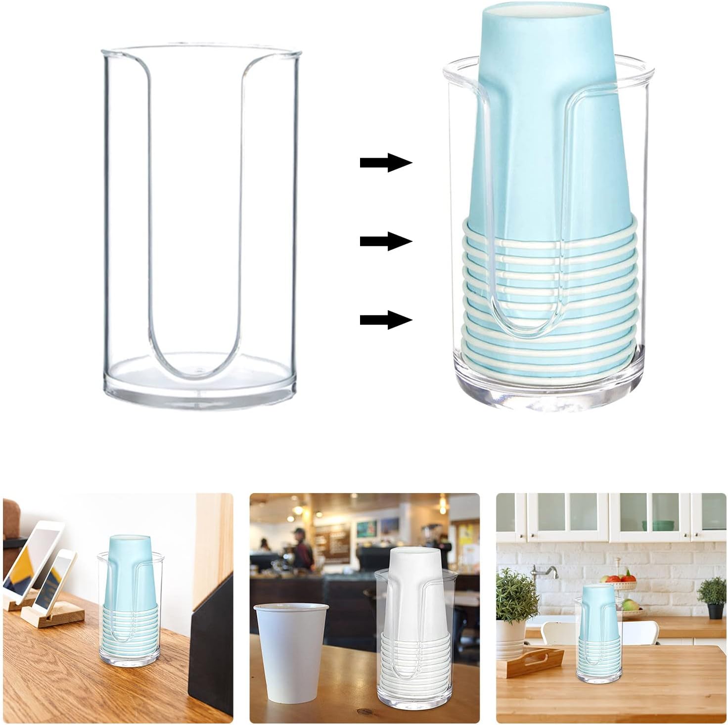 Amaping Bathroom Cup Dispenser with 14 Blue Cups