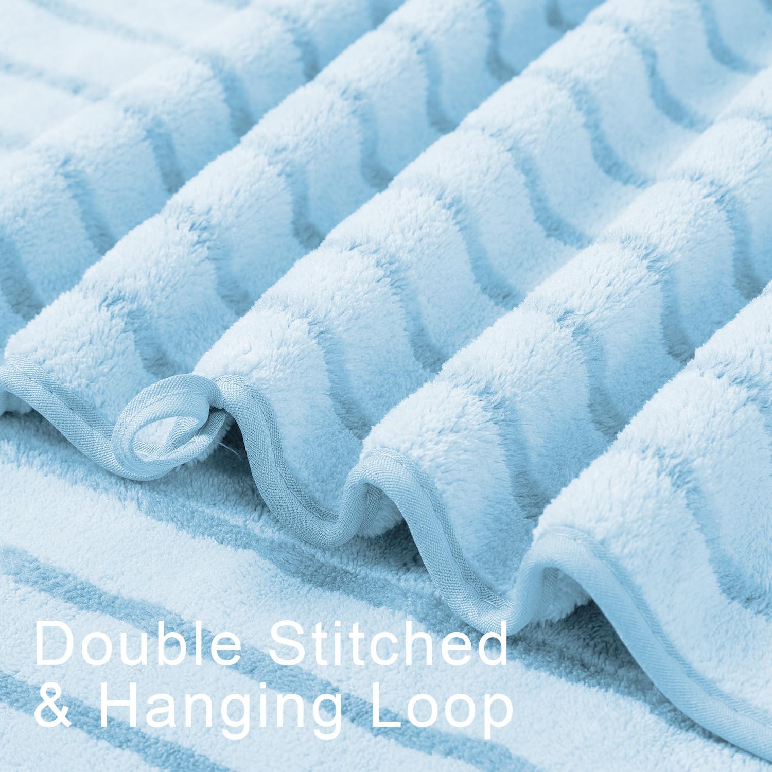 Mistyrose Blue Towel Set - 8 Pack Microfiber Bath Towels