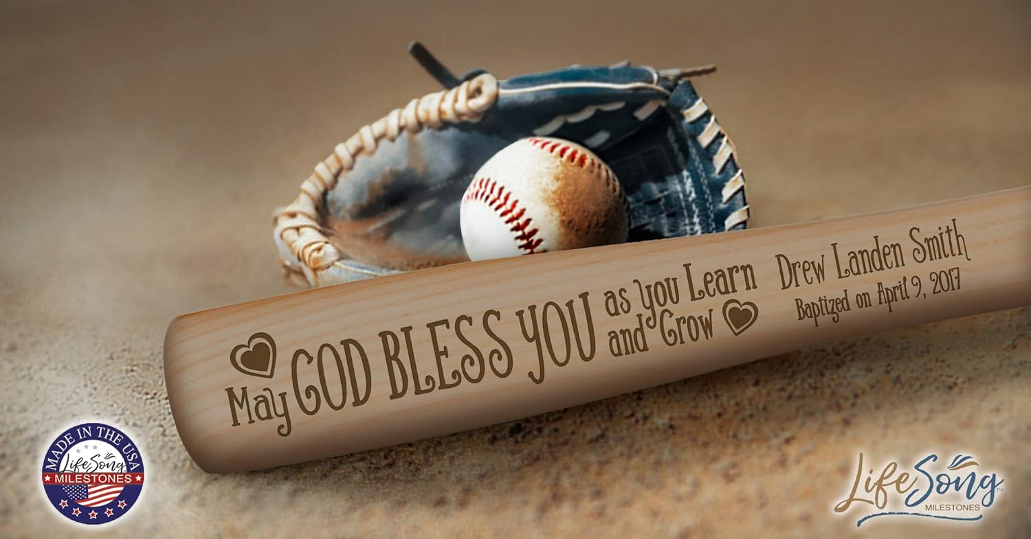 LifeSong Milestones Personalized Baptism Baseball Bat