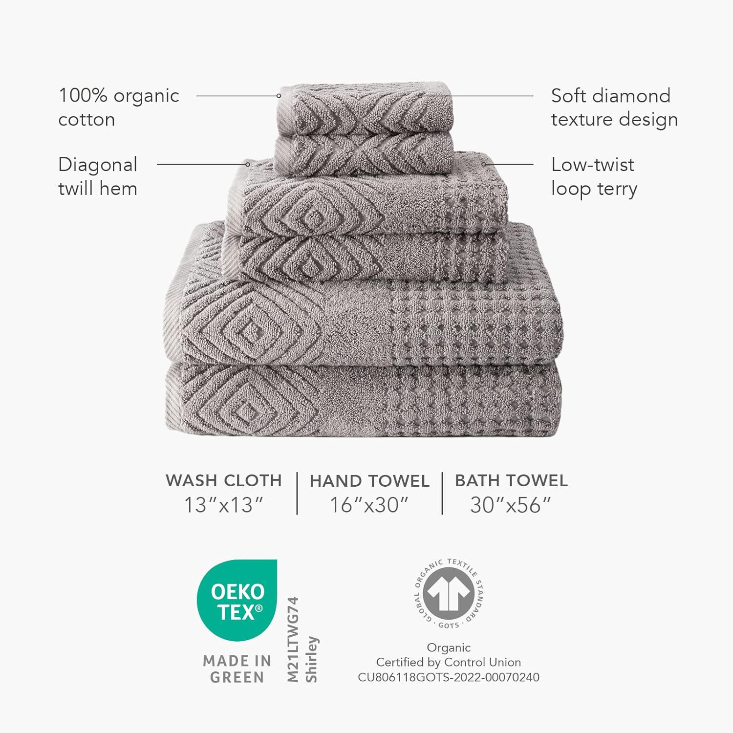 TexereSilk Organic Cotton Bath Towel Set - 700 GSM Luxury Hotel Quality