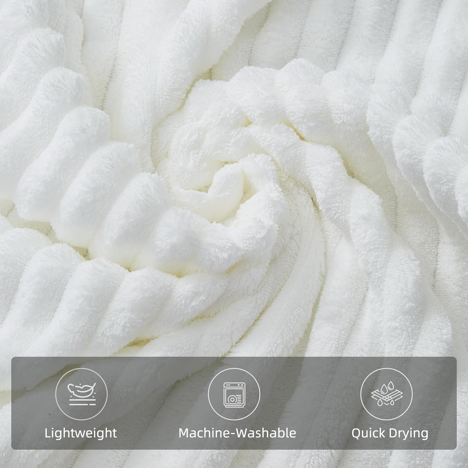 NALIVO Extra Large Towel Set of 6 40x80 White